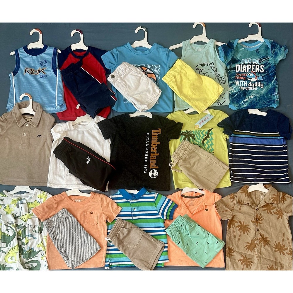 Huge Lot Boys Clothes 24 2T Months NEW & EUC Summer Carters Timberland Osh Kosh